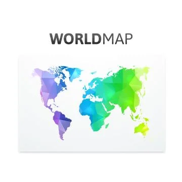 World map of rainbow color Stock Illustration