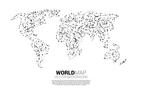 World map with random dot . concept of global Digital network Stock Illustration