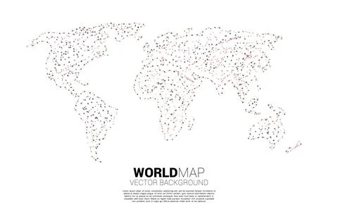 World map with random dot . concept of global Digital network Stock Illustration