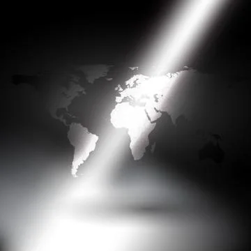 World map in rays of light background vector 스톡 일러스트