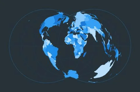 World Map. Rectangular (War Office) polyconic projection. Futuristic world .. イラスト素材