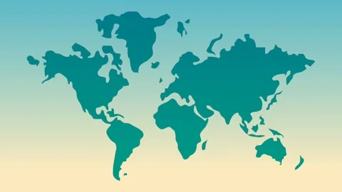 World map with red flags HD animation Stock Footage 88281190