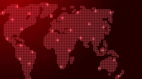 World map from red mosaic structure Stock-Footage 209560526