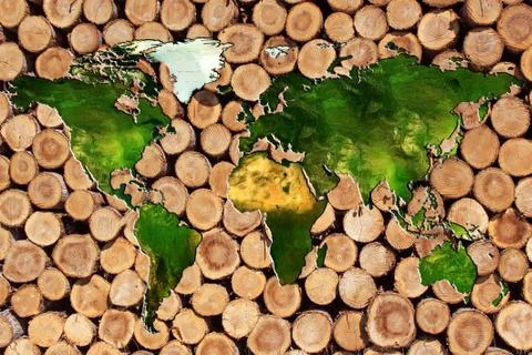 World map in relief Stock Illustration