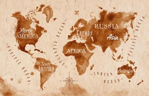 World map retro Stock Illustration