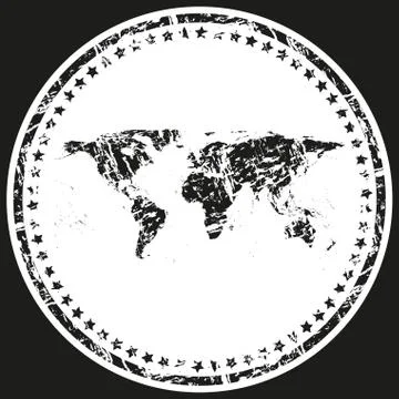 World Map Retro Stamp vector Illustrazione stock