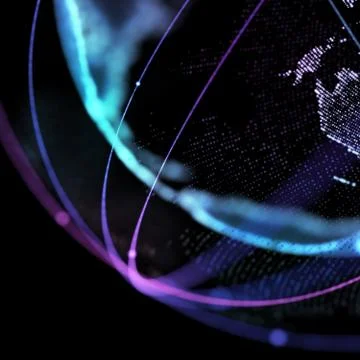 World map satellite, representing the global, Global network connection Illustrazione stock