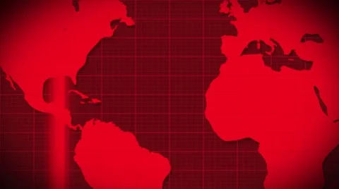 World map scanning satellite radar - loop Stock Footage 41543575