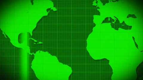 World map scanning satellite radar - loop Stock Footage 41543603