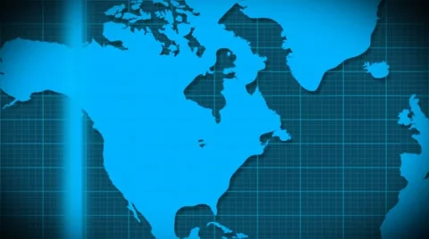 World map scanning satellite radar - loop Stock Footage 41543702