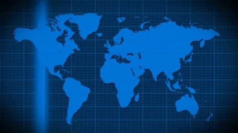 World map scanning satellite radar - loop Stock Footage 41543729