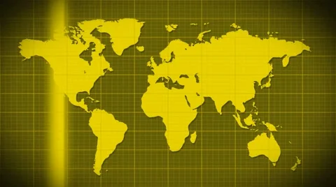 World map scanning satellite radar - loop Stock Footage 41543827