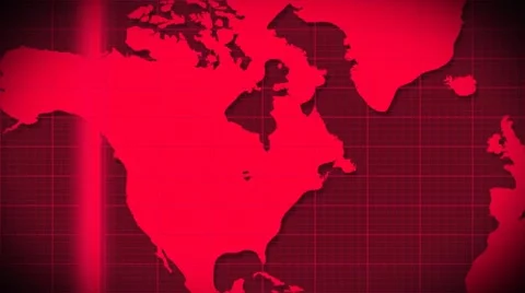 World map scanning satellite radar - loop Stock Footage 41543836