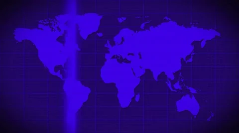 World map scanning satellite radar - loop Stock Footage 41543849