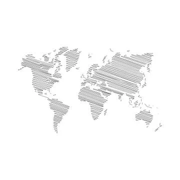 World map scribble vector Stock Illustration