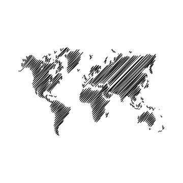 World map scribble vector Illustrazione stock