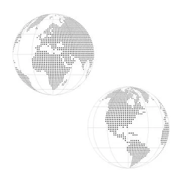 World map set Stock Illustration