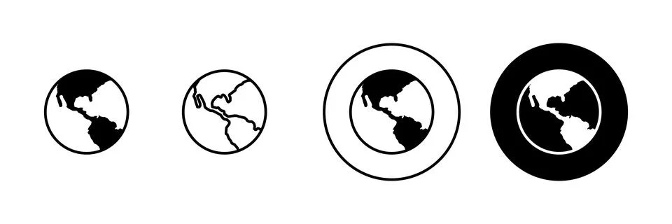 World map set. Worldmap sign and symbol. Globe icon Illustrazione stock