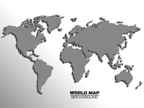 World map with shadow. Map of paper. Vector illustration Stock Illustration