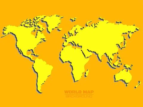 World map with shadow. Map of paper. Vector illustration Stock Illustration
