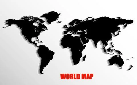 World map with shadow. Map of paper. Vector illustration Stock Illustration