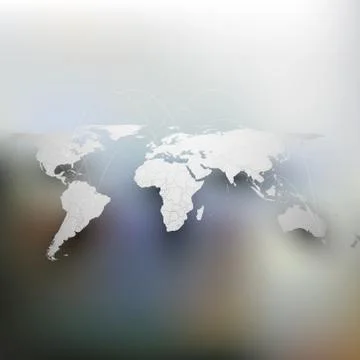 World map with shadow, network connection concept. Infographic for business Stock Illustration