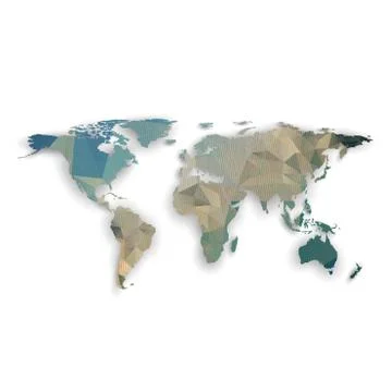World map with shadow, textured design vector illustration イラスト素材