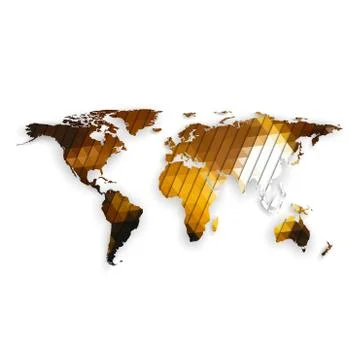World map with shadow, textured design vector illustration Stock Illustration