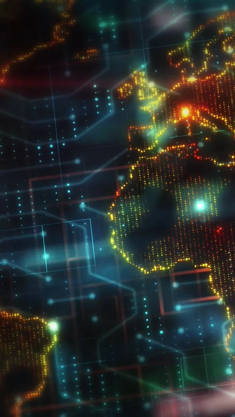 World map showing global communication network and data flow Video stock 294699042