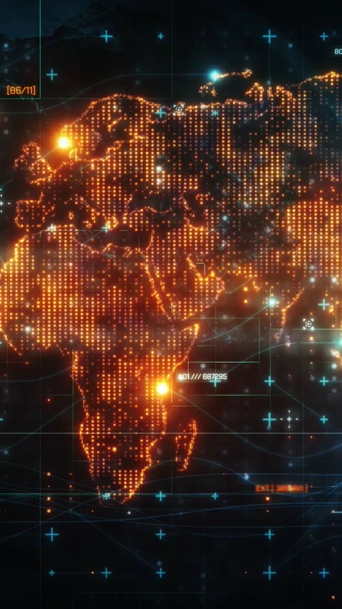 World map showing global connections and data flowing Stock-Footage 304491234
