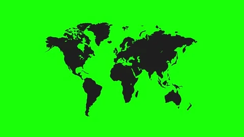 World map Silhouette 4K Motion Graphic on Green Screen Stock Footage 320929904