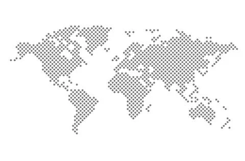 World map - silhouette of the continents on planet Earth with polka dot pattern Illustrazione stock