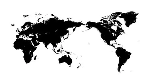 World Map Silhouette Stock Illustration
