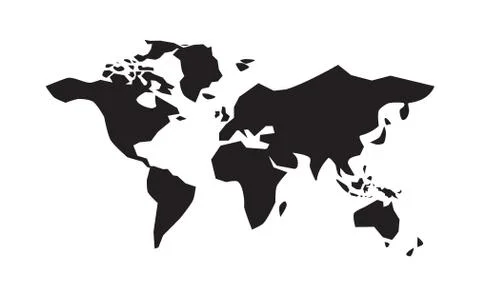 World Map Silhouette Stock Illustration
