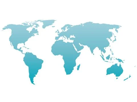 World map silhouette. Vector blue gradient isolated on white background Stock Illustration
