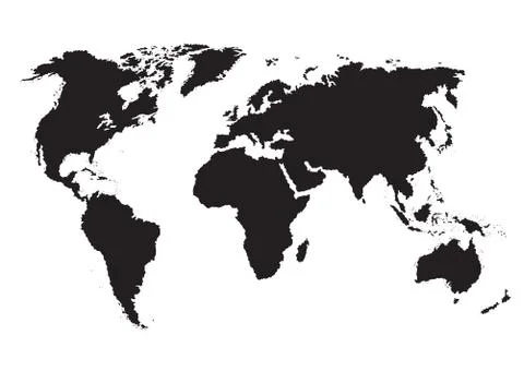 World map silhouette, vector illustration Illustrazione stock