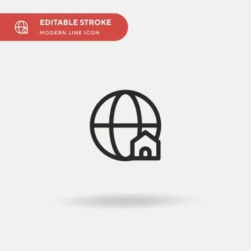 World Map Simple vector icon. Illustration symbol design template for web mob Stock Illustration