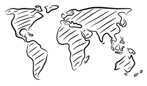World map sketch Stock-Illustration