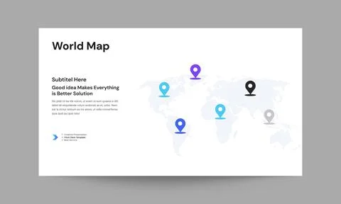 World Map Slide Presentation Template | Global &amp; Geographic Data Design 스톡 일러스트