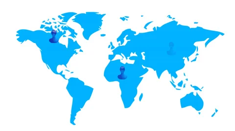 World map with social friends Stock Footage 40285382