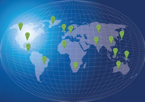 World map social network concept-Vector Illustration Stock Illustration