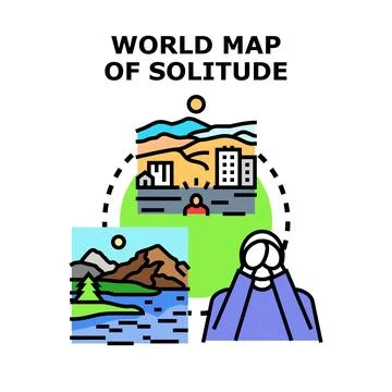 World map of solitude concept vector illustration Stock-Illustration