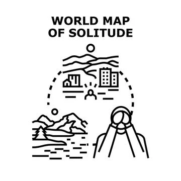 World map of solitude concept vector illustration Stock Illustration
