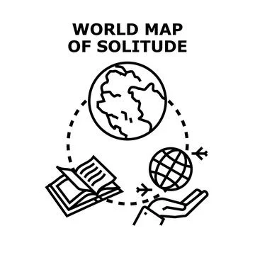 World map of solitude data analysis concept Stock Illustration