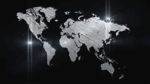 World Map in Space 3D Rendering Stock Illustration