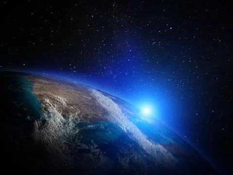 World map from space 3d rendering イラスト素材