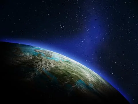World map from space 3d rendering 스톡 일러스트