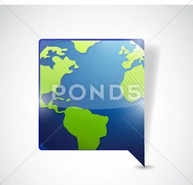 World map speech bubble. illustration design Stock Illustrationen