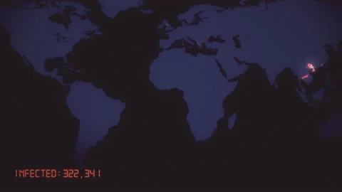 World map of spreading coronavirus COVID 19 pandemic with country statistics and Video stock 131199946