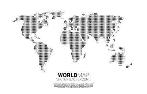 World map from square pixel. concept of global Digital network Stock Illustration